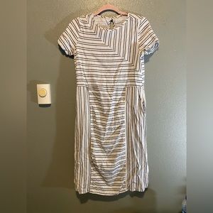 Black and white striped dress